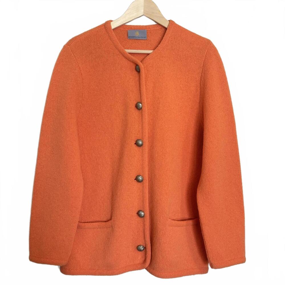 VTG Mirabell Salzburg Button‎ Up Cardigan Sweater 100% Wool Classy Sz 42 (US10)